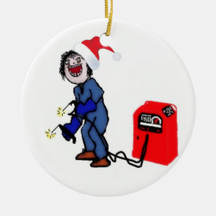 Ornement En Céramique Soudeur de Noël