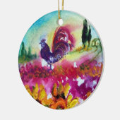 ORNEMENT EN CÉRAMIQUE SOUFFLE ET ROOSTER NOIR (Gauche)