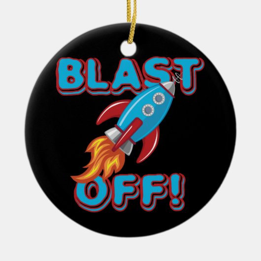 Ornement En Céramique Soufflez le bateau de Rocket (Devant)