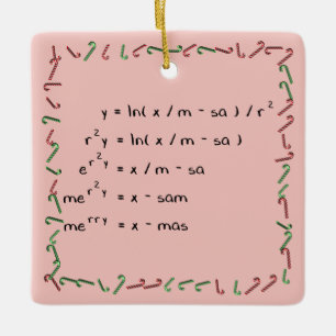 Ornement En Céramique Souhait de Noël de mathématiques