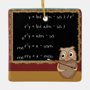 Ornement En Céramique Souhait de Noël de mathématiques