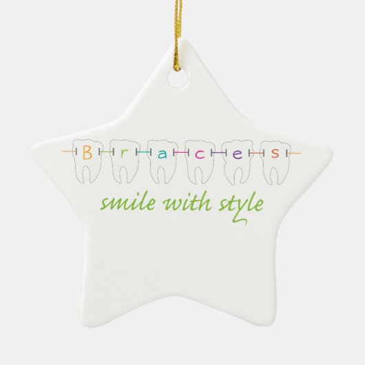 Ornement En Céramique Sourire avec le style (Devant)