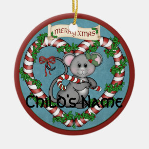 Ornement En Céramique Souris de CandyCane