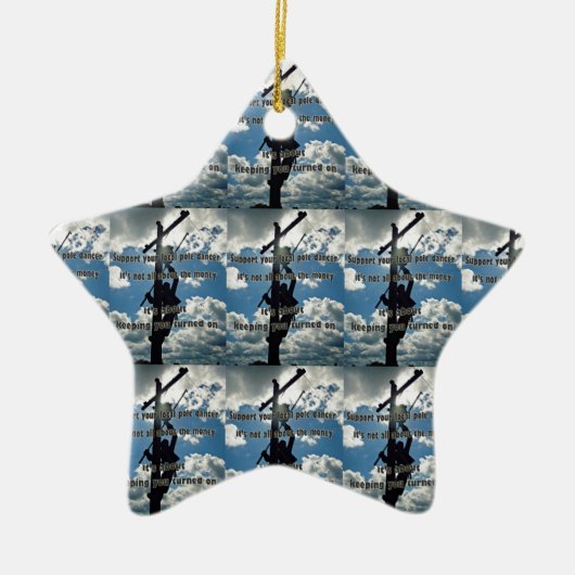 Ornement En Céramique Soutenez votre Lineman (Devant)