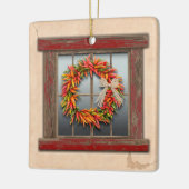 Ornement En Céramique Southwest Festive Chile Wreath Window Personalized (Gauche)
