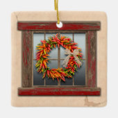 Ornement En Céramique Southwest Festive Chile Wreath Window Personalized (Devant)