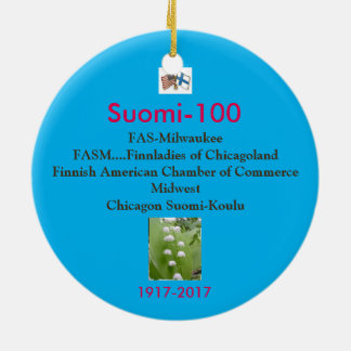 Ornement En Céramique Souvenir 1917-2017 de Centennial de Suomi 100