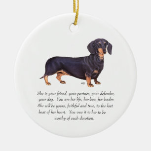 Ornement En Céramique Souvenir de Dachshund - Femelle