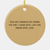 Ornement En Céramique Souvenir de mariage d'empreinte de léopard (Dos)