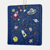 Ornement En Céramique Space Cat Maze Jeu pour enfants (Gauche)