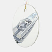 Ornement En Céramique Speed Boat depuis en haut (Gauche)