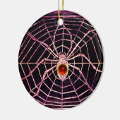 Ornement En Céramique SPIDER ET WEB Rouge Ruby Noir (Gauche)