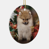 Ornement En Céramique Spitz de Pomeranian, chiot de Noël (Droite)
