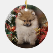 Ornement En Céramique Spitz de Pomeranian, chiot de Noël (Dos)