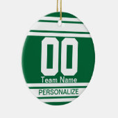 Ornement En Céramique Sport Jersey White Stripes | Texte DO-IT-YOURSELF (Droite)