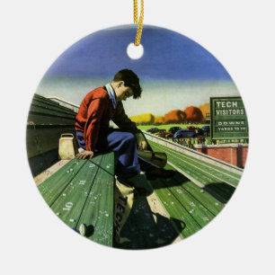 Ornement En Céramique Sports Vintage, Supporter de football triste avec 