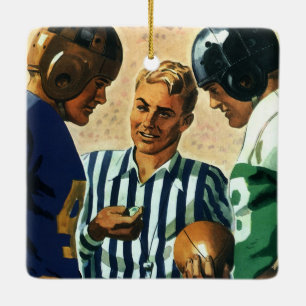 Ornement En Céramique Sports Vintage, Tirage au Sort Pièce de Football A