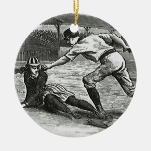 Ornement En Céramique Sports vintages, équipes victoriennes de baseball 