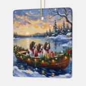 Ornement En Céramique Springer Spaniel Christmas Boat Holiday (Gauche)