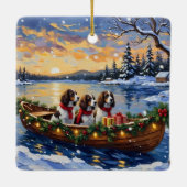 Ornement En Céramique Springer Spaniel Christmas Boat Holiday (Dos)