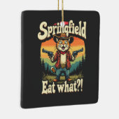 Ornement En Céramique Springflix Mange Ce Trump Election Cat Cowboy (Droite)