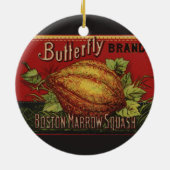 Ornement En Céramique Squash Antique Végétal Étiquette Can (Dos)