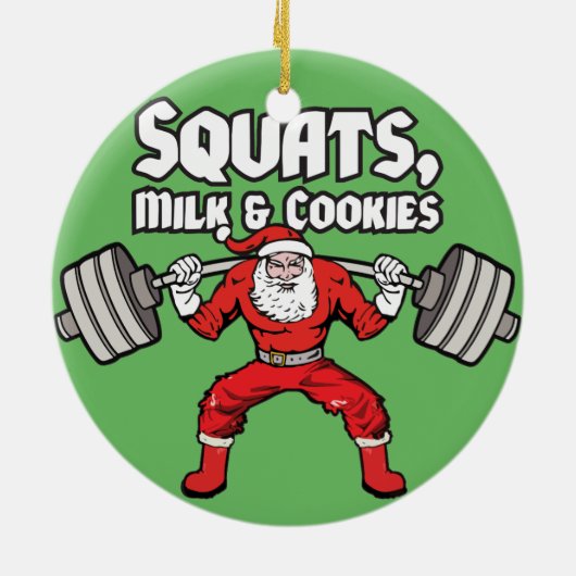 Ornement En Céramique Squats, Lait et Cookies - Père Noël (Dos)