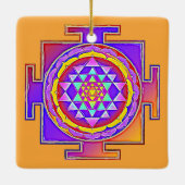 Ornement En Céramique Sri Yantra - Symbole hindouiste Design 1 (Dos)
