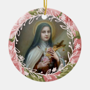 Ornement En Céramique St Therese du crucifix infantile de roses de Jésus