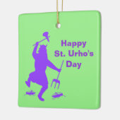 Ornement En Céramique St. Urho's Day Silhouette Ornament (Gauche)