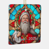 Ornement En Céramique Stained Glass Santa Claus Portrait (Droite)