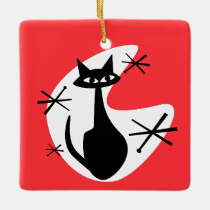 Ornement En Céramique Starburgh Kitty de l'Âge atomique Cat COULEUR PERS