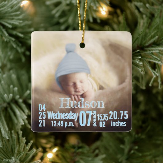 Ornement En Céramique Statistiques de naissance du bébé Enregistrement d (Arbre)