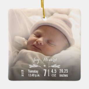 Ornement En Céramique Statistiques sur la naissance du bébé Enregistreme