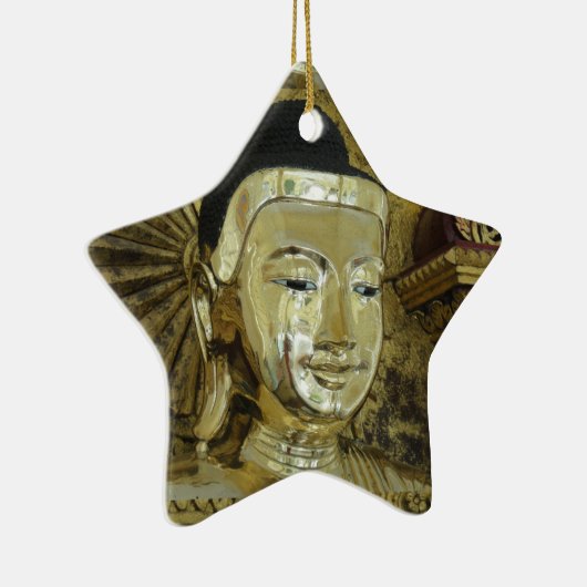 Ornement En Céramique Statue de Golden Bouddha Inspirational Love (Droite)