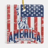 Ornement En Céramique Statue de l'Amérique de la Liberté - Terre des Lib (Devant)