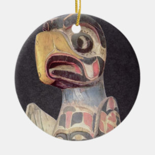 Ornement En Céramique Statue de "Thunderbird" de Haida (bois peint)