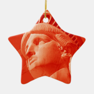 Ornement En Céramique Statue rouge de la Liberté