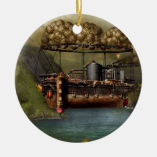 Ornement En Céramique Steampunk - Dirigeable - L'Arche de Noé originale