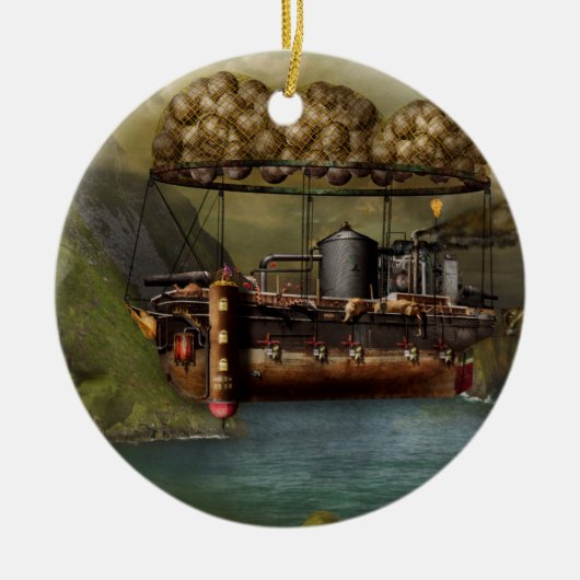Ornement En Céramique Steampunk - Dirigeable - L'Arche de Noé originale (Devant)
