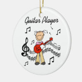 Ornement En Céramique Stick Figure Girl Guitar Player T-shirts et cadeau (Gauche)