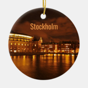 Ornement En Céramique Stockholm, Suède la nuit