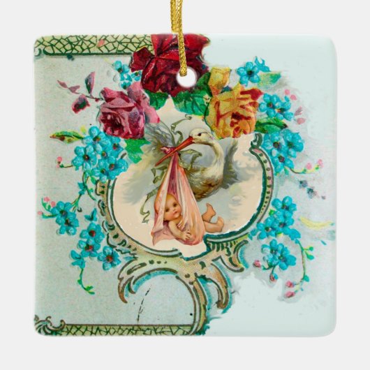 Ornement En Céramique STORK BABY SHOWER 2 Ruby rouge (Devant)