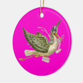 Ornement En Céramique STORK BÉBÉ FILLE DOUCHE MONOGRAM Améthyste rose (Gauche)