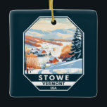 Ornement En Céramique Stowe Vermont Vintage hiver<br><div class="desc">Stowe Design d'art hivernal présentant le paysage hivernal.</div>