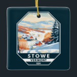 Ornement En Céramique Stowe Vermont Vintage hiver<br><div class="desc">Stowe Design d'art hivernal présentant le paysage hivernal.</div>