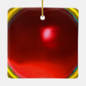 ORNEMENT EN CÉRAMIQUE STRIPES BLEUS ET RUBY ROUGE (Dos)