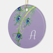 Ornement En Céramique Style Art Déco Nouveau Peacock Feathryl (Gauche)