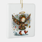 Ornement En Céramique Style Art Moderne Quirky Christmas Angel (Droite)