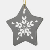 Ornement En Céramique Style nordique étoile blanche et grise avec feuill (Gauche)